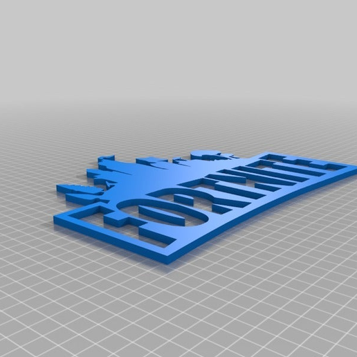 fortnite sign with seperate back - 3D model önizlemesi