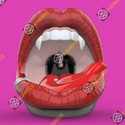 vamp-mouth-sexy01.png OBJ file sexy vampire mouth・3D printable model to download, Alquimia3D