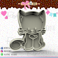 40-gatito-80mm.png Archivo STL Cortante Gatito - Cat cookie cutter・Objeto imprimible en 3D para descargar