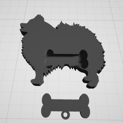 Pomeranian.png Fichier STL Laisse pour chien de race poméranienne - Porte-crochet pour clés・Plan imprimable en 3D à télécharger, howefamily