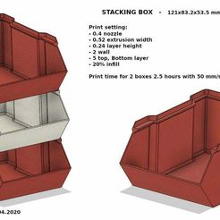 Stacking_box.jpg STL-Datei Stacking box - garage 80x120x50 kostenlos・3D-Druck-Idee zum Herunterladen, artmanlinux
