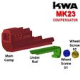 KWA-MK23-Compensator-05.jpg KWA KSC Tokyo Marui MK23 Airsoft Replica Hand Cannon H&K Big Gun Tactical Compensator Comp