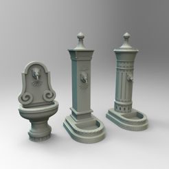 untitled.1.jpg STL file Public Fountain 3 types - 1-35 scale diorama accessory・3D printer model to download