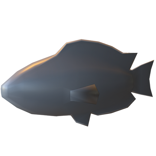 Low Poly Stylized Grey Fish