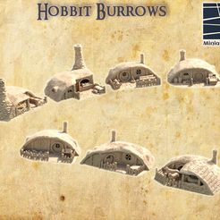 hobbit-burrows-11.jpg 3D-Datei Hobbit Burrows 28 mm Tabletop Terrain・Modell zum Herunterladen und 3D-Drucken
