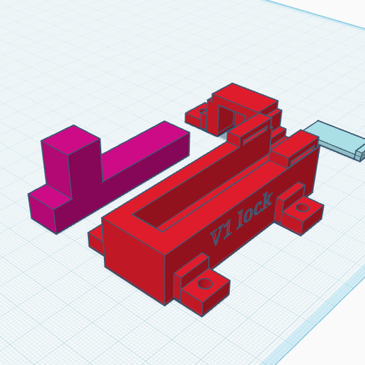 Sliding doorlock (commercial use) 3D model
