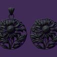 08.jpg STL file SUNFLOWER pendant for casting・3D printer model to download