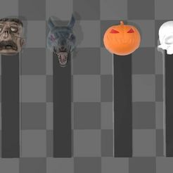 1.jpg Archivo STL set de 4 marcapáginas de Halloween・Modelo para descargar y imprimir en 3D