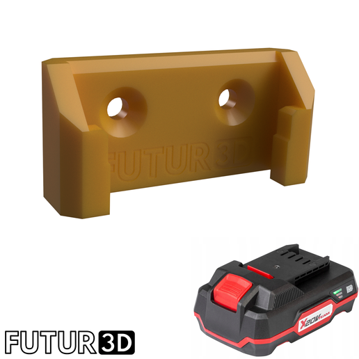 Porte-batterie Parkside X20V Team à 4 piles avec serrure·Fichier STL