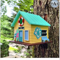 005b.jpg Fichier 3D Surf Shop Birdhouse - Pas de support nécessaire/Deux tailles et compatible avec la Prusa Mini・Plan pour impression 3D à télécharger