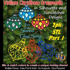 Ornaments-IMG.jpg Adornos navideños de vidrieras en archivos STL de silueta y multicolor