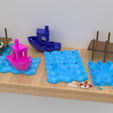 benchy_display1.png AquaWave Display: Stand for 3D Benchy and Umarell