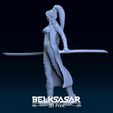04.jpg Girl Assassin with Katana in dynamic pose - two versions 3D print model