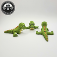 Flexi-Tiny-T-Rex,-P3.png Flexi Tiny T-Rex Dinosaur, Articulated fidget figure, keychain version included, 3mf included