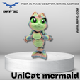 4.png ARTICULATED UNICAT MERMAID MFP3D -NO SUPPORT - PRINT IN PLACE - SENSORY TOY-FIDGET
