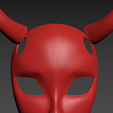 10.png Yuppie Psycho red devil mask with horns STL 3D print model