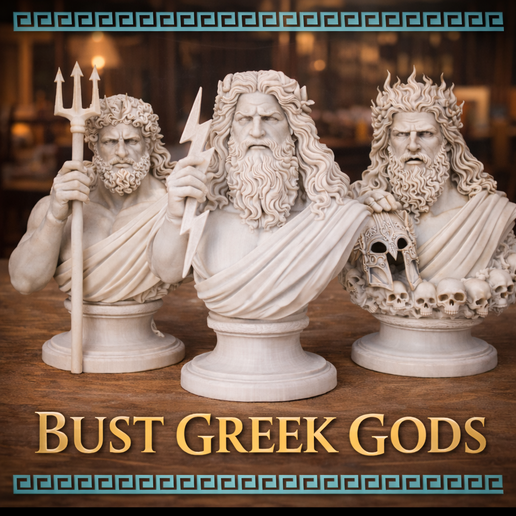GREEK GODS BUST (ZEUS, HADES, POSEIDON)