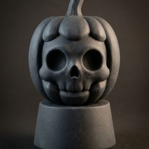 Cute Grim Reaper Skeleton Halloween Figurine with Lantern | Chibi Skull Ghost Statue 3D Print