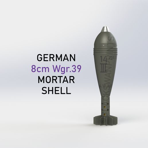 German_8cm.Wgr.39_Bouncing.Mortar_HE.Artillery.Shell_Wehrmacht.Heer.WW2_0.jpg Proyectil de mortero alemán de rebote Wgr 39 de 8 cm de la 2ª Guerra Mundial