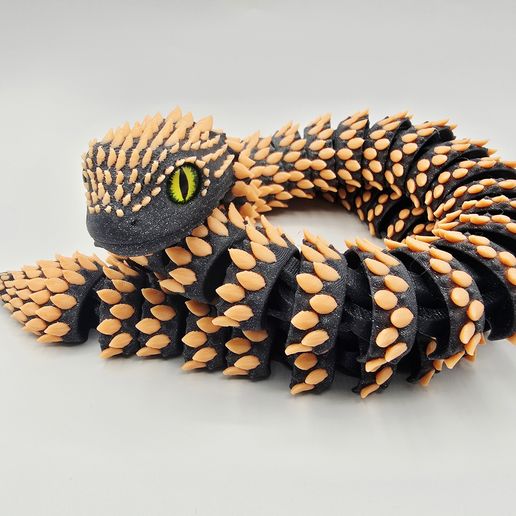 🐍 Flexi Spiny Bush Viper・ STL File for 3D printing・Cults