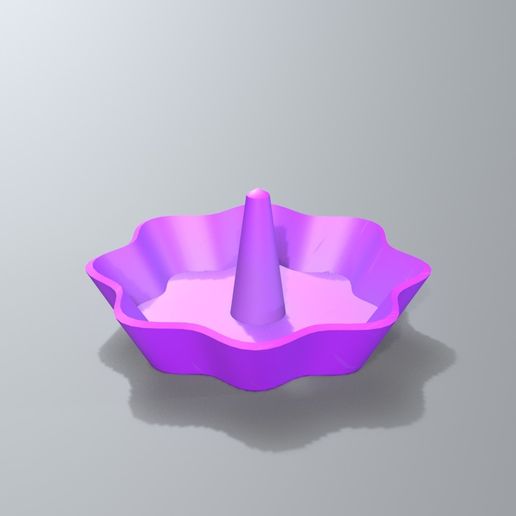 Flower Ring Dish with Ring Cone - 3D Print STL
