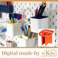 Frontbild-SK-0001-A-STL.jpg SKADIS container insert for the IKEA metal container with 4 compartments as STL file