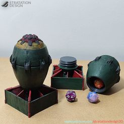 Sd_FatMan02.jpg STL file Fat Man Nuclear Bomb Dice Box・Model to download and 3D print