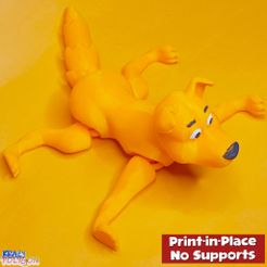 Print-in-Place No Supports zy POLYGON STL file CUTE KRAZY PRINT-IN-PLACE DOG・Model to download and 3D print