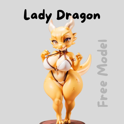 Dragon Lady furry - figure 3d - free