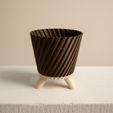twisted-planter-with-legs-slimprint.jpg STL-Datei Gedrehte Pflanzgefäße mit Beinen, (Vasenform) kostenlos・Design für 3D-Drucker zum herunterladen