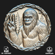 Big_Foot_Front_Cover.png Bigfoot Relief for CNC Laser and 3D Print STL File and 4K Grayscale TIF