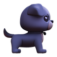016.png Low-Poly Pup - Personnage de chien mignon pour le rigging et l'impression 3D