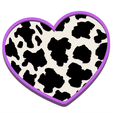 ink.png Cow Print Heart Shape Silicone Insert Mold Housing Freshie STL