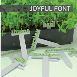 Joyful_2000x2000.png 3D file Herb Labels - Joyful Font・3D printing model to download