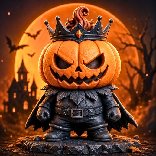 Pumpkin King – Halloween Desk Sculpt | Jack O Lantern STL