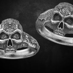 untitled.2193.jpg STL file Ring with a skull two kinds of stylish decoration 169・3D printer design to download
