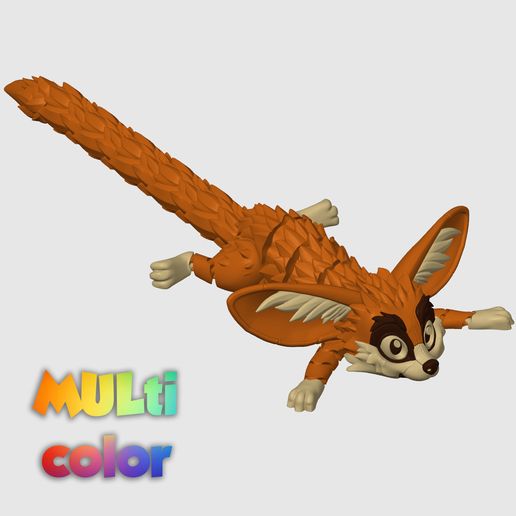 Articulated Fennec Multi-Color 3MF | Flexi | Bambu Ready