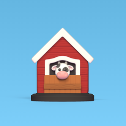 Cod1747-Cow-Farm-1.png Fichier 3D Ferme des vaches・Idée pour impression 3D à télécharger
