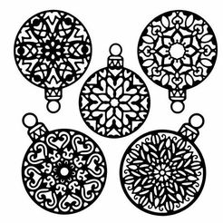 5.jpg Ornement de Noël - Pendentif - Ensemble de sapins de Noël Modèle d'impression 3D