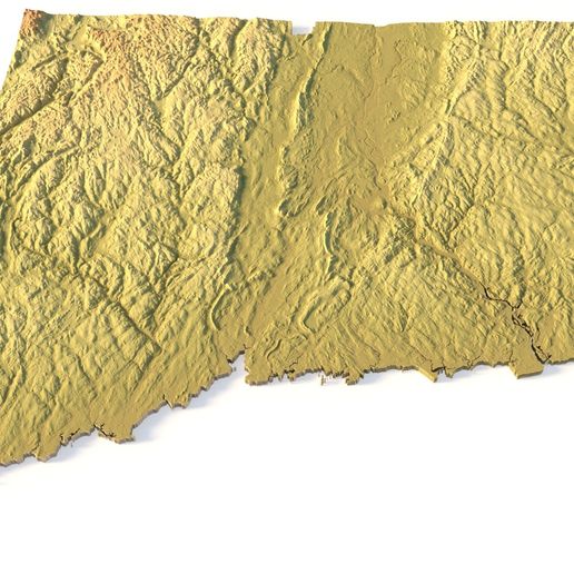 🗺️ Connecticut Topographic Map – 3D Model for 3D Printing & CNC Carving ...
