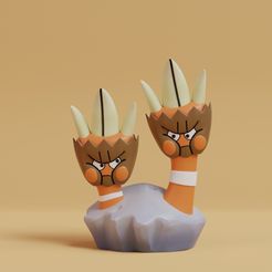 binacle-render.jpg STL-Datei Pokemon - Binakel・Modell zum Herunterladen und 3D-Drucken