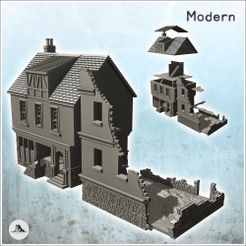 1-PREM-B11.jpg Archivo STL Conjunto de casas en ruinas con pisos y escaleras (11) - Segunda Guerra Mundial Segunda Guerra Mundial Campaña del Oeste EE.UU. Reino Unido Alemania・Idea de impresión 3D para descargar