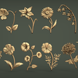 untitled.1003.png Birth Month Flowers Set Bas Relief 3D Model