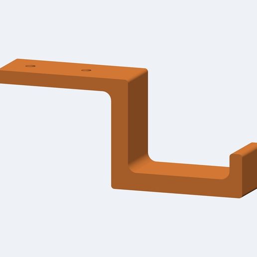 Under-Desk Headphone Hook - Screw Mount, Strong Side-Printed Design