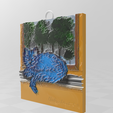 screen4.png Blue cat 3d painting wall picture