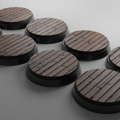 ovw.png STL-Datei 8x 32mm Sockel mit Holzbrettern v3 (+Toppers)・Modell für 3D-Drucker zum Herunterladen