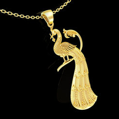 Peacock-Sculpture-pendant-jewelry-gold-necklace-medallion-3d-print-model-01.png Archivo OBJ Pavo real Escultura colgante joyería collar de oro medallón modelo de impresión 3d・Plan para descargar y imprimir en 3D, WorldModel2020