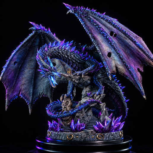 Gem Dragon – Blue Crystal Dragon Fantasy Statue