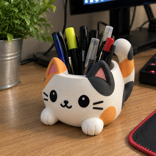 Cute Cat Mini Trash Bin