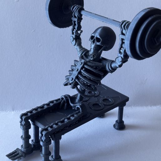 Skeleton Bench Press - Gym Skeleton Desk Sculpture